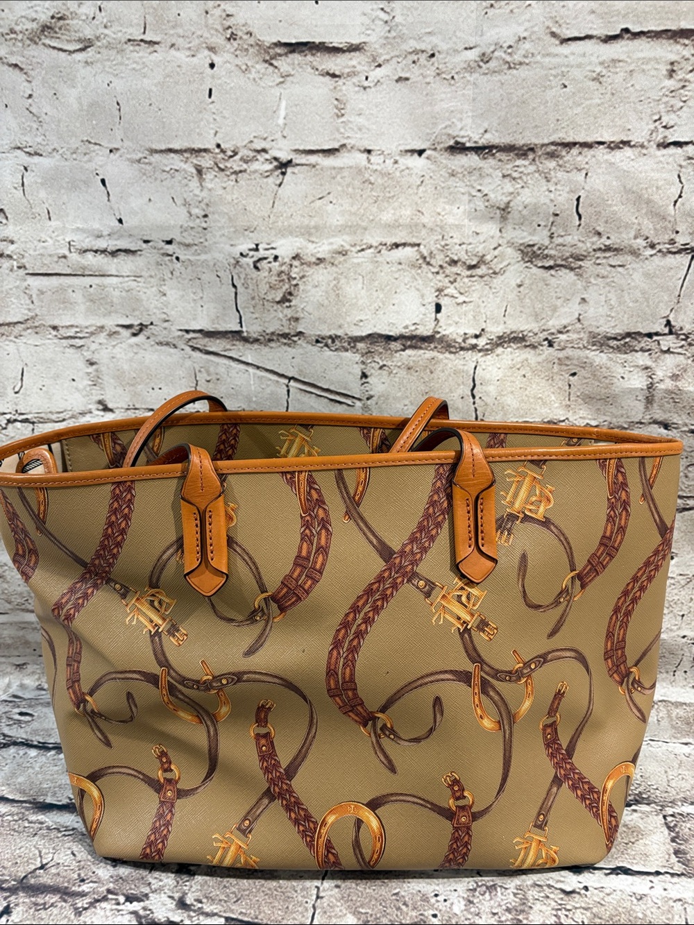 VTG- Lauren Ralph Lauren Caldwell Belting Tote Bag - Picture 2 of 16
